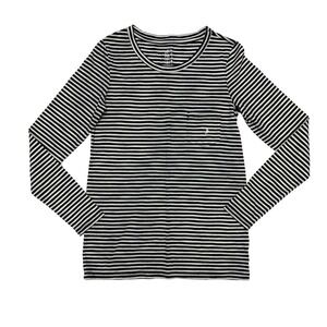 Aerie Real Soft Tee Navy White Striped Long Sleeve‎ Shirt Women's M